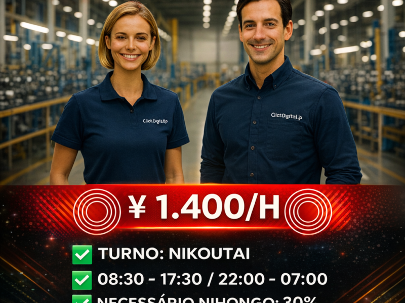 Autopeças . Separação, Transporte e Classificação . Nishio-shi, Aichi-Ken . ¥ 1.400/h . Cód. da Vaga : KA -090 .