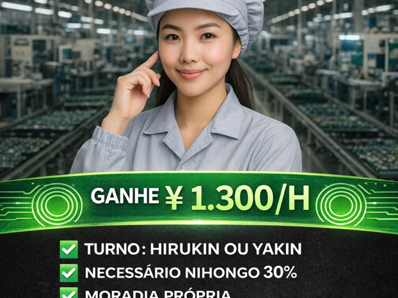 Componentes Eletrônicos . Inspeção e Montagem . Komaki-shi, Aichi-Ken . ¥ 1.300/h . Cód. da Vaga : KA-1017 .