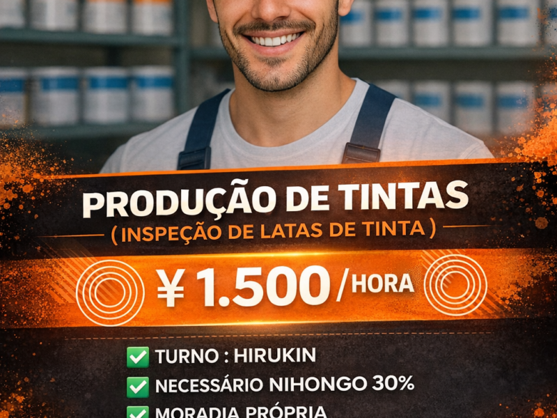 Operador de Máquinas . Produção de Tintas . Komaki-shi , Aichi-Ken . ¥ 1.500/h . Cód. da Vaga : KA-1020 .