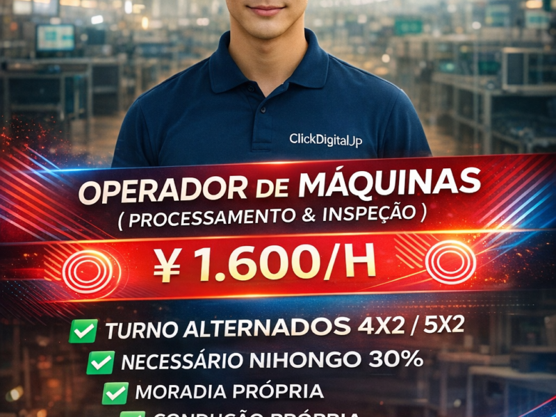 Operador de Máquinas . Componentes Eletrônicos . Tajimi-shi, Gifu-Ken . ¥ 1.600/h . Cód. da Vaga : KA-013-190-3454 .