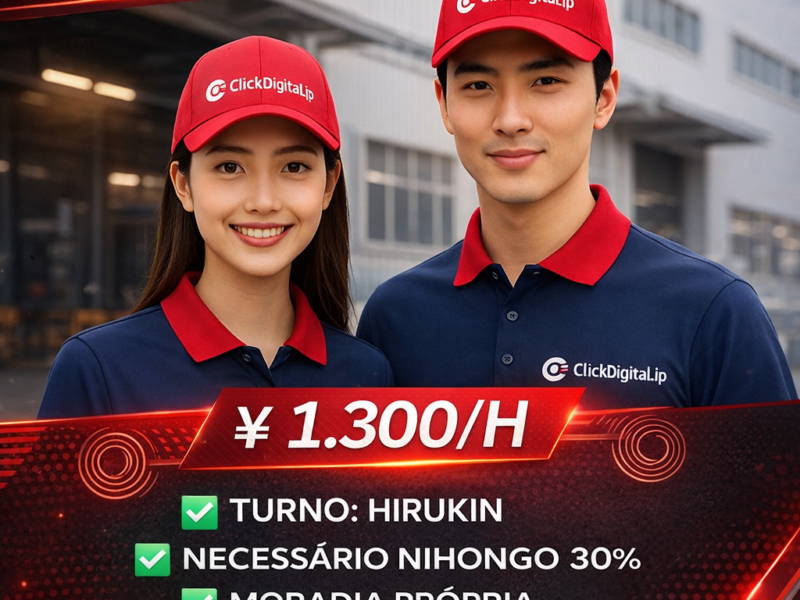 Logística . Expedição de Peças Automotivas . Oguchi-cho , Aichi-Ken . ¥ 1.300/h . Cód. da Vaga : KA -030 .