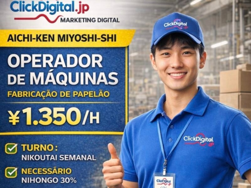 Operador de Máquinas . Miyoshi-shi , Aichi-Ken . ¥ 1.350/h . Cód. da Vaga : SO-215 .