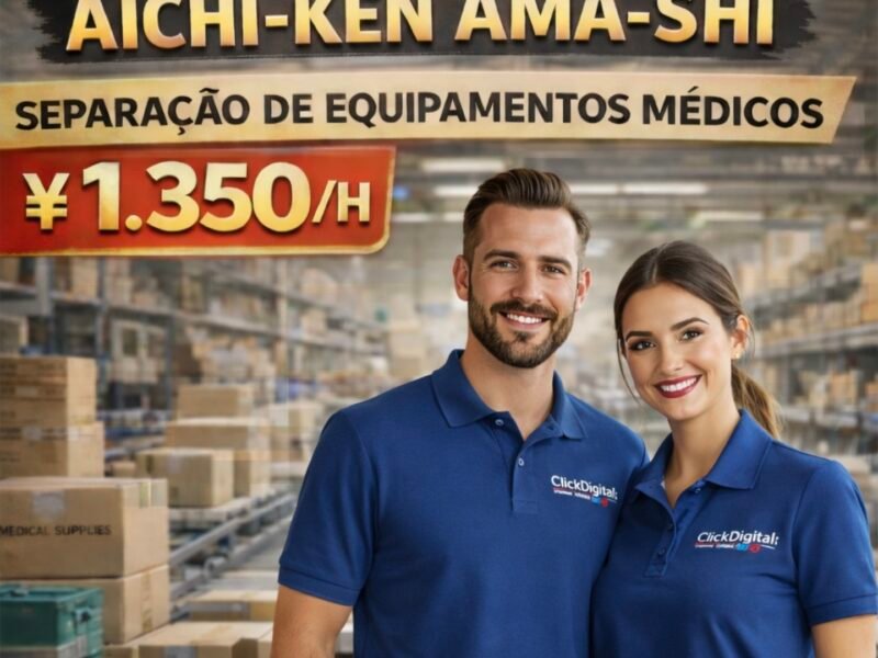 Separação e Organização de Equipamentos médicos . Ama-shi , Aichi-Ken .¥ 1.350/h . Cód. da Vaga : TA-0179 .