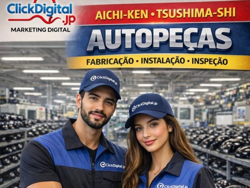 Montagem de Peças Externas de Automóveis . Tsushima-shi, Aichi-Ken . ¥ 1.450/h . Cód. da Vaga : SO-147 .