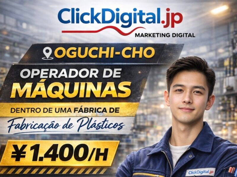 Operador de Máquinas . Fabricação de Plásticos . Oguchi-cho , Aichi-Ken . ¥ 1.400/h . Cód. da Vaga : SO -0116